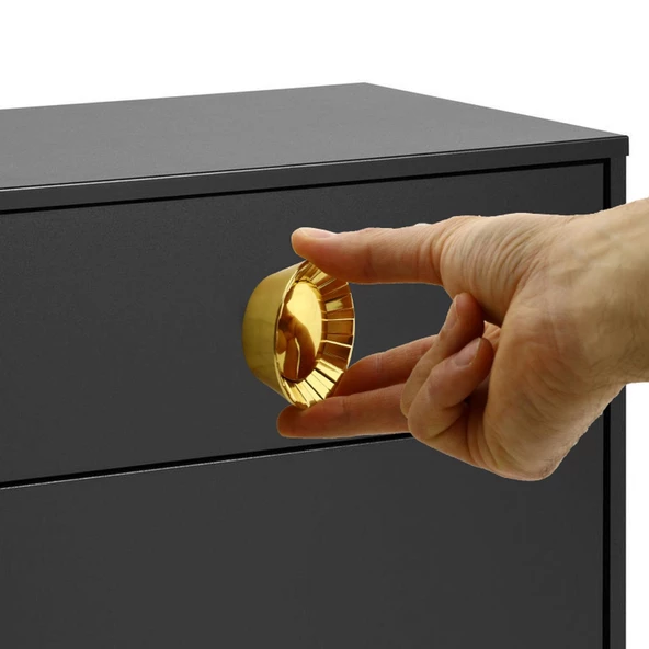 Alita Düğme Mobilya Mutfak Dolap Dolabı Çekmece Kulpu Kulbu Plastik Gold Altın Tek Vidalı Kulpları - Resim 3