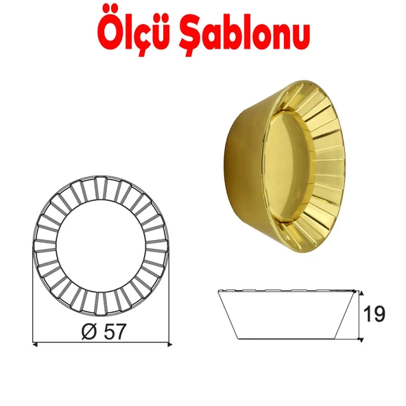 Alita Düğme Mobilya Mutfak Dolap Dolabı Çekmece Kulpu Kulbu Plastik Gold Altın Tek Vidalı Kulpları - Resim 4