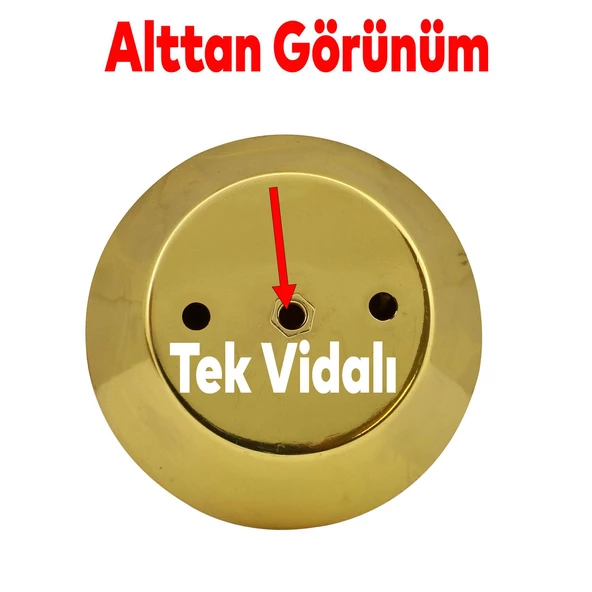 Alita Düğme Mobilya Dolap Çekmece Kulpu Kulbu Plastik Gold Altın Aytaşı Tek Vidalı Kulp - 5