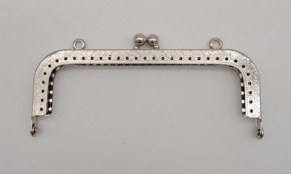 Angel Çanta Aksesuar 12.5 cm Dikdörtgen Çanta Klipsi Çanta Bursu Gümüş Metal