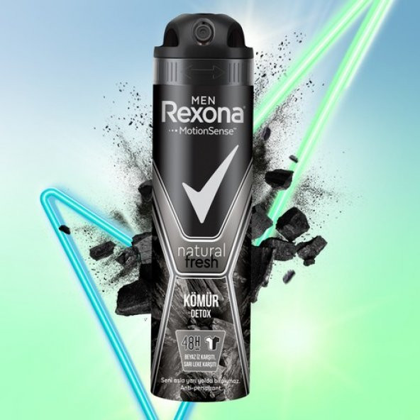 Rexona Men Erkek Sprey Deodorant Natural Fresh Kömür Detox 150 ML 1 Adet-8690637946943 - 8