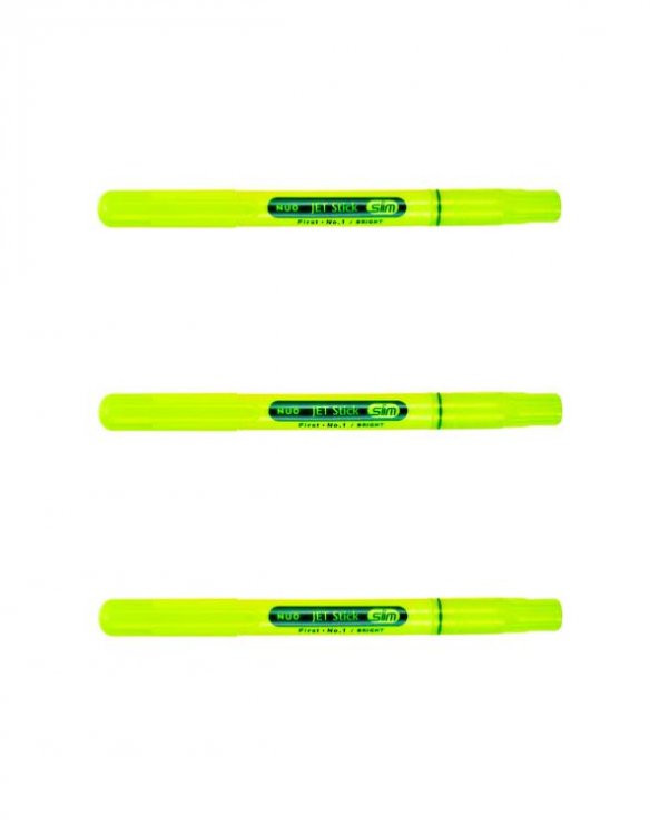 Dong-A Jet Stick Slim Fosforlu Kalem Sarı 3’lü