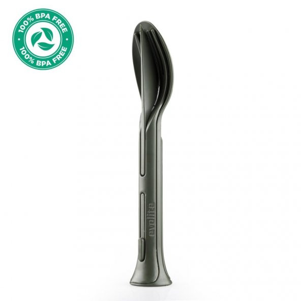 Evolite Combo 3 in 1 Çatal Kaşık Set (HAKİ) - 6