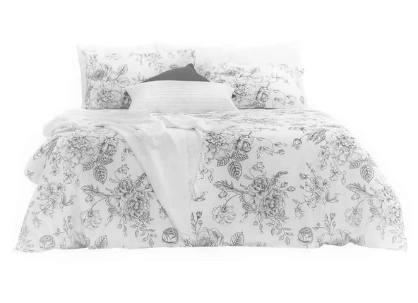 Maki %100 Pamuk Soloi Gri Çift Kişilik Nevresim ve Yastık Kılıfı - Resim 3