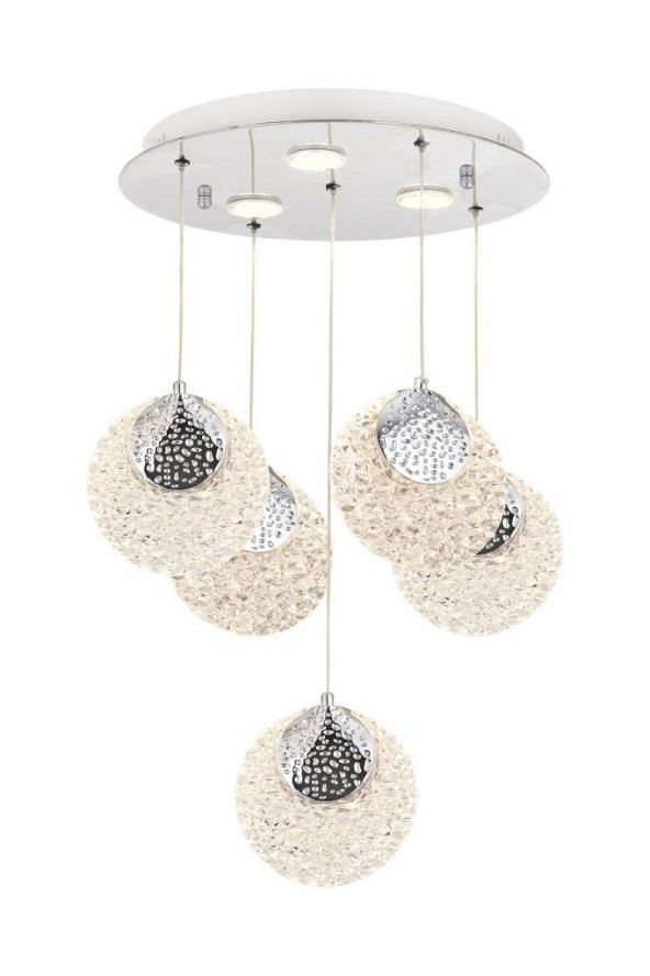 Eray Aydınlatma 1978-4+1 5li Krom Sarkıt Led Avize ürün görseli 1