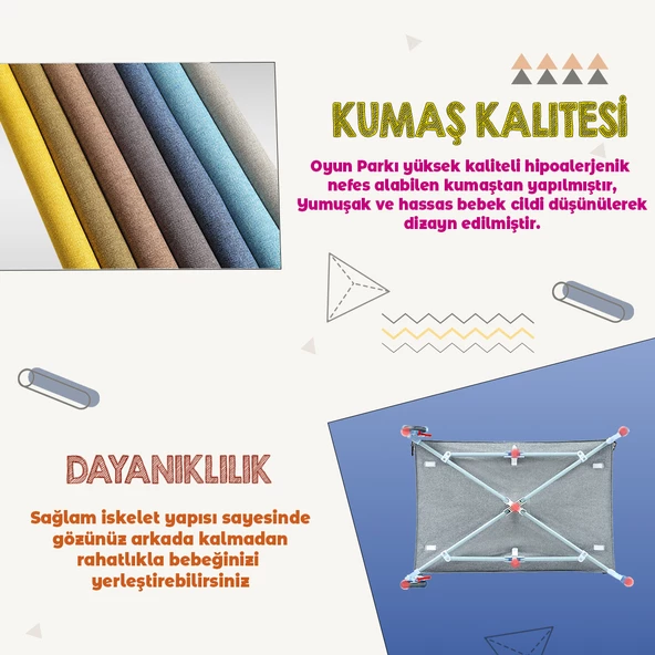 Lorelli Up And Down 60x120 Bebek Anne Yanı Oyun Parkı Yatak Beşik - 9