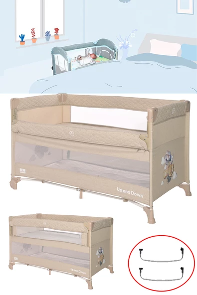 Lorelli Up And Down 60x120 Bebek Anne Yanı Oyun Parkı Yatak Beşik - 2