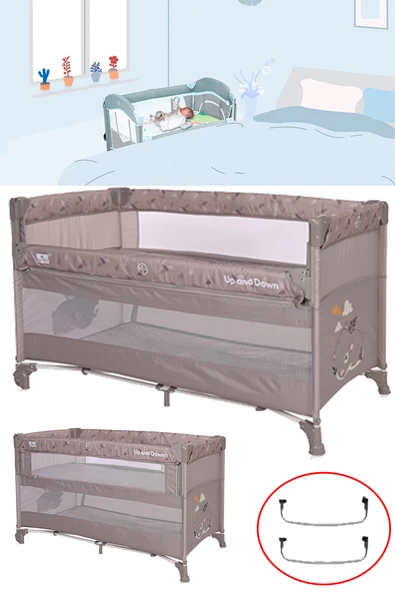 Lorelli Up And Down 60x120 Bebek Anne Yanı Oyun Parkı Yatak Beşik - 3