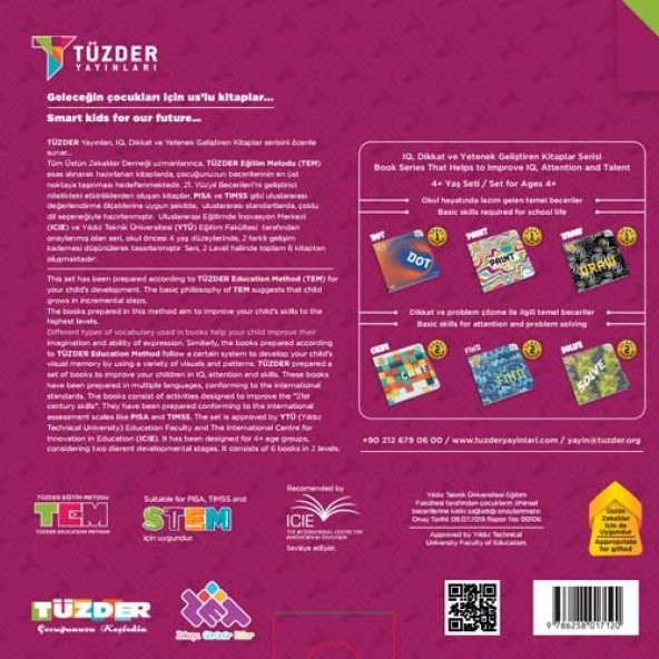 4+ Yaş 6lı SET  IQ Dikkat Ve Yetenek Geliştiren Kitaplar Serisi - 8