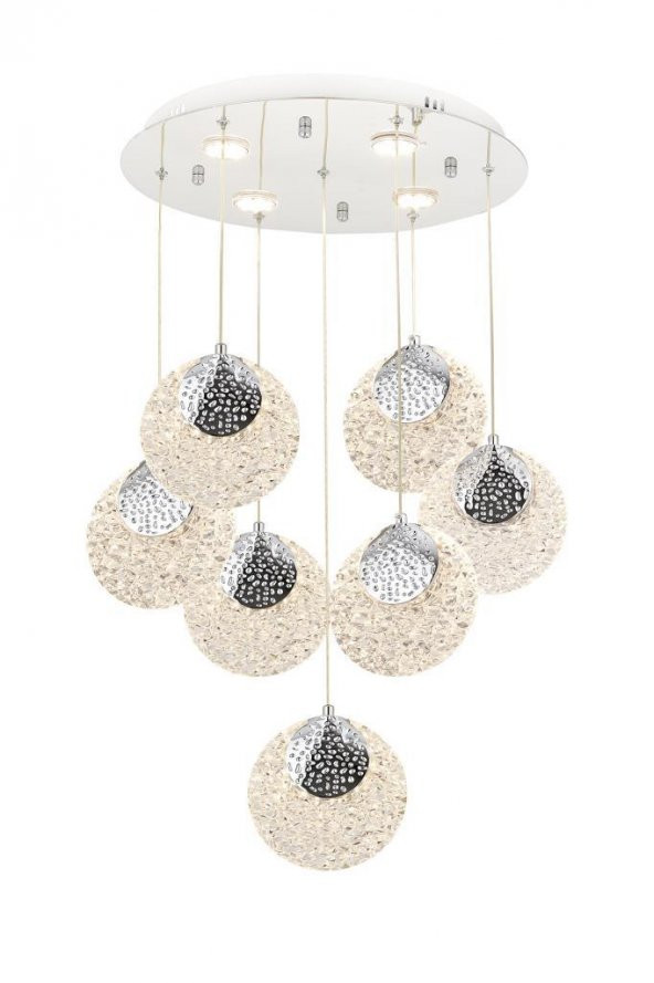 Eray Aydınlatma 1978-6+1 7li Krom Sarkıt Led Avize ürün görseli 1