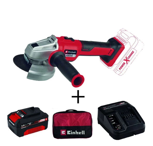 Einhell AXXIO 18/115 Q Akülü Avuç Taşlama + 4Ah StarterKit + Bez Çanta