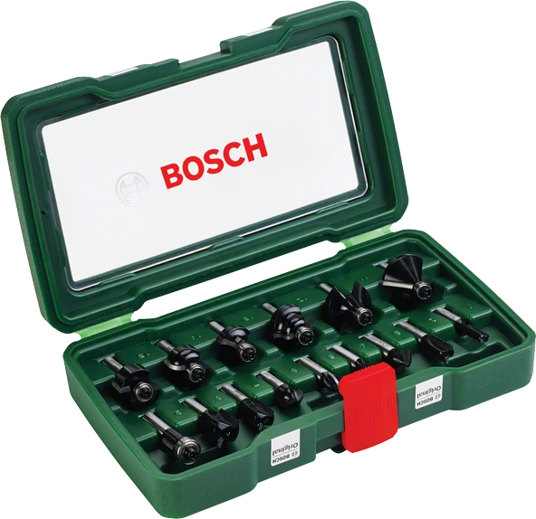 Bosch - 15 Parça Freze Seti 8 mm Şaftlı