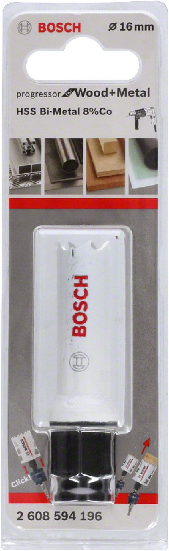 Bosch - Yeni Progressor Serisi Ahşap ve Metal için Delik Açma Testeresi (Panç) 16 mm