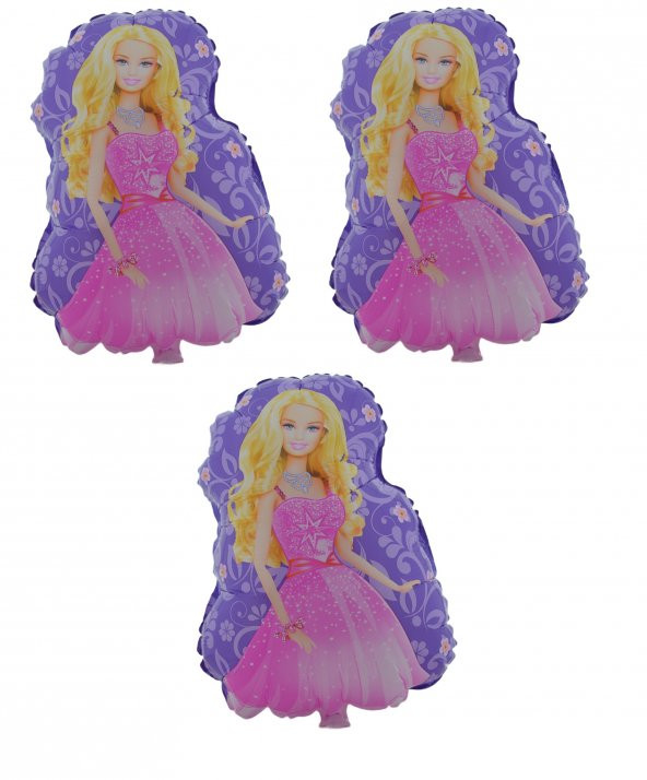 Barbie 3 Adet Büyük Boy 42cmx52cm Folyo Balon Helyum No10