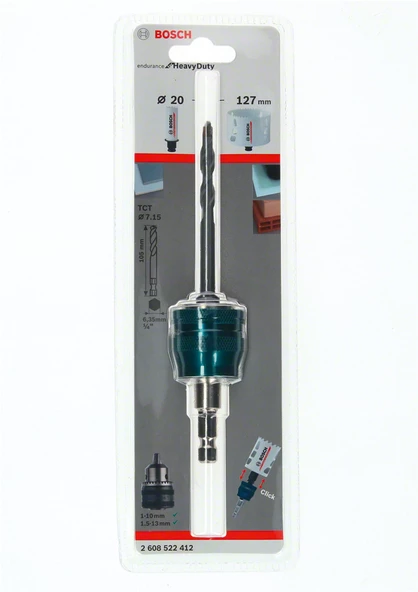 Bosch - Power Change Plus Adaptör, Endurance ve Speed Seri Delik Açma Testereleri için TCT 105 mm Merkezleme Ucu ve Ø 8.7 mm Şaft Girişli