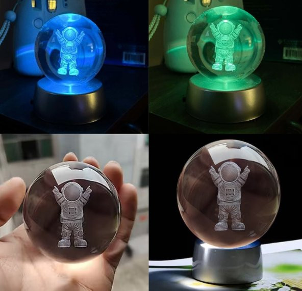 Astronot Temalı Küre Rengarenk, Renk Değiştiren