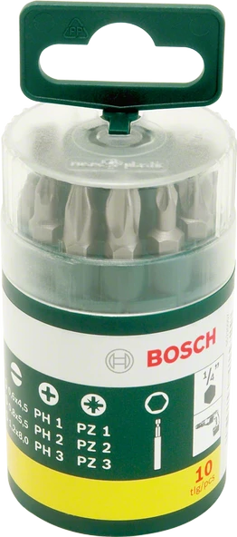 Bosch - 10 Parça Vidalama Ucu Seti (PH+PZ+S)