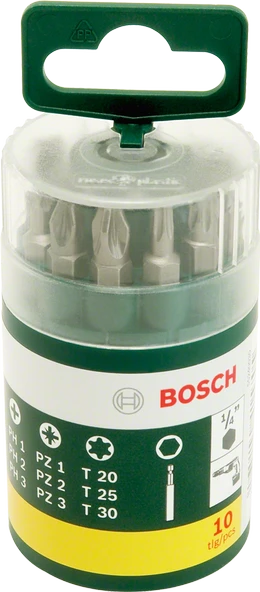 Bosch - 10 Parça Vidalama Ucu Seti (PH+PZ+T)