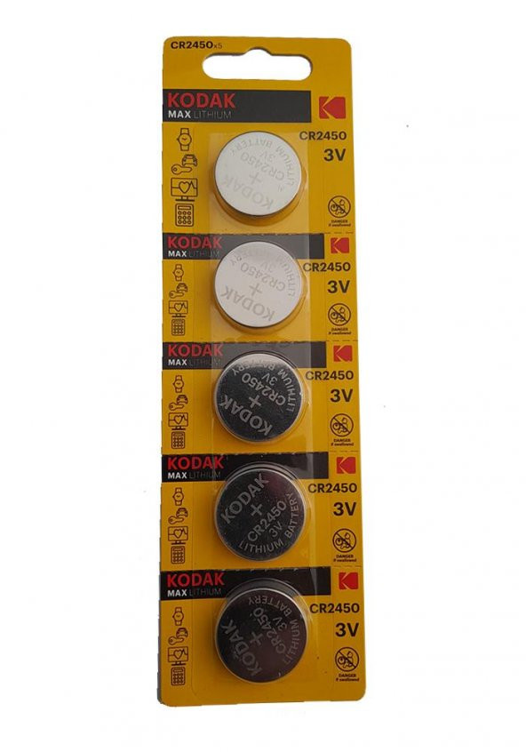 Pil Cr 2450 Baskül Pili Tartı Pili Terazi Bios Para Pili Kumanda Pili 1 Paket 5 Li Cr2450 Pil