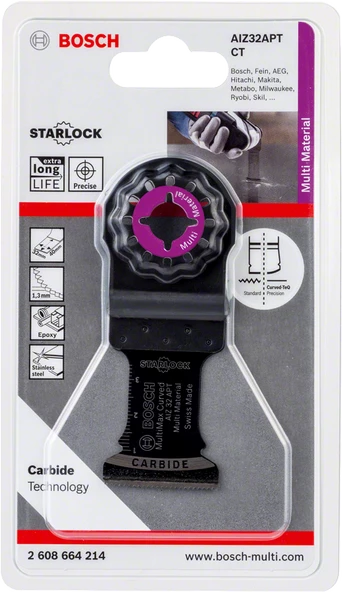 Bosch - Starlock - AIZ 32 APT - Carbide Çoklu Malzeme İçin Daldırmalı Testere Bıçağı 1'li
