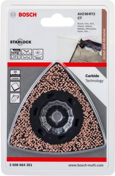 Bosch - Starlock - AVZ 90 RT2 - Carbide RIFF Zımpara Tabanı 20 Kum Kalınlığı 1'li