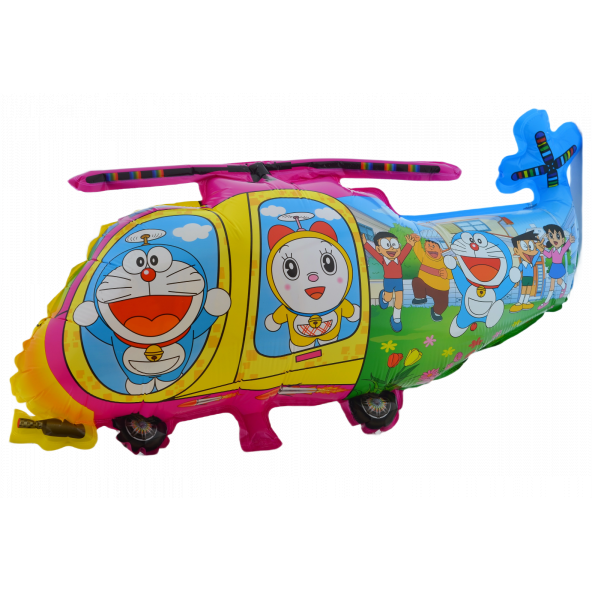 Doraemon Helikopter Pembe Büyük Boy 40cmx68cm Folyo Balon Helyum No13