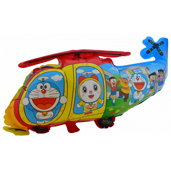 Doraemon Helikopter Kırmızı Büyük Boy 40cmx68cm Folyo Balon Helyum No14