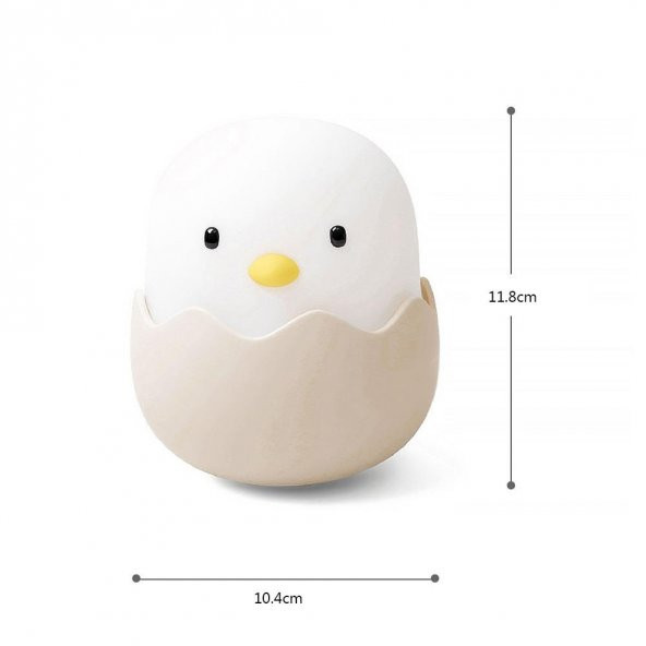 Çocuklar için Civciv Tasarımlı Silikonlu USB Şarj Edilebilir LED Gece Lambası - 4