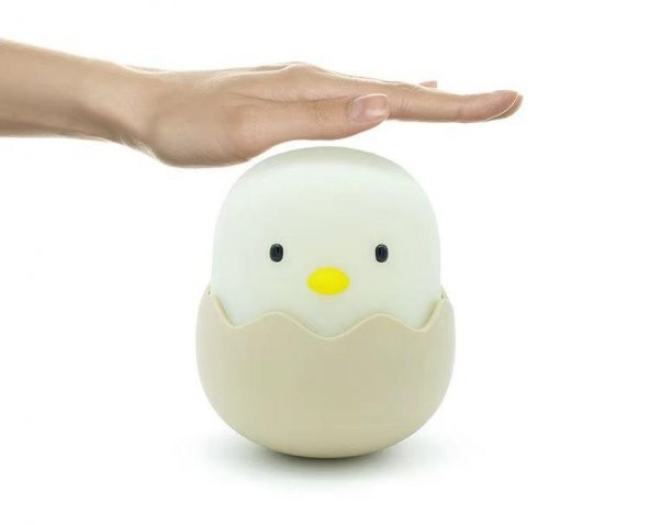 Çocuklar için Civciv Tasarımlı Silikonlu USB Şarj Edilebilir LED Gece Lambası