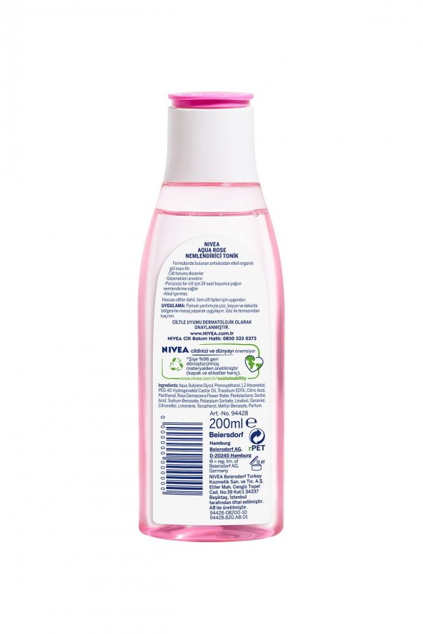 Nivea Aqua Rose Nemlendirici Tonik Tüm Cilt 200ml - 4