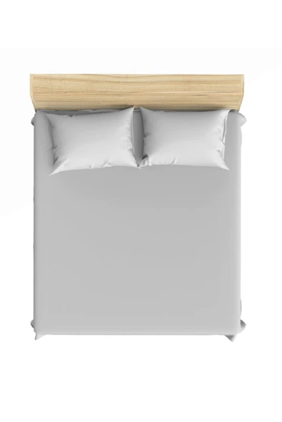 %100 Pamuklu Açık Gri 120x200 Tek Kişilik Lastikli Çarşaf Ve Yastık Kılıfı - Resim 3