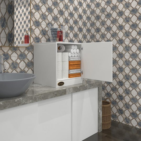 Kenzlife kapaklı mutfak dolabı melek39 byz 039x039x39 banyo ofis komodin (m) - 2