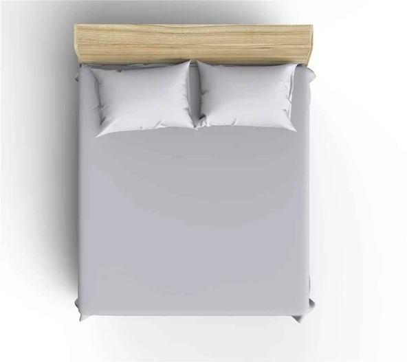 Maki Home Yüzde Yüz Pamuklu Açık Gri 160x200 Çift Kişilik Lastikli Çarşaf Takımı ürün görseli 1