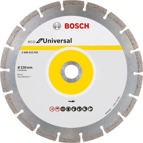 Bosch - Ekonomik Seri 9+1 Genel Yapı Malzemeleri İçin Elmas Kesme Diski 230 mm