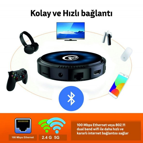 NPO HK1 RBOX W2 4GB Ram 64GB Dahili Hafıza 4K Ultra HD Android TV Box - 2