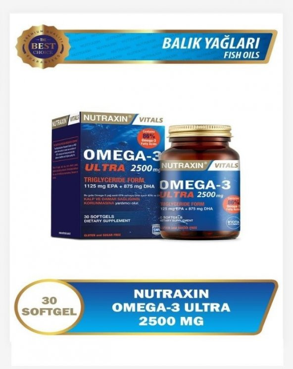 Nutraxin Omega-3 Ultra 2500 Mg 30 Softgel 8680512628217