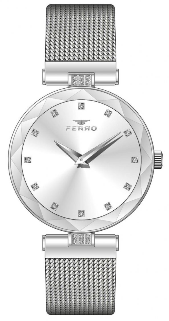 Ferro 33 mm Gümüş Hasır Kordon Kadın Kol Saati FL21297C-A FL21297C-A