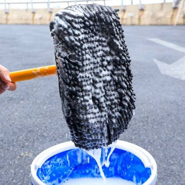 Coofbe Teleskopik Saplı Ayarlanabilir Kuru Islak Araç Yıkama Fırçası Oto Yıkama Paspası Yumuşak Bez - 5