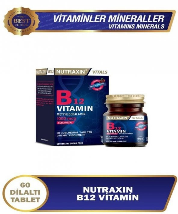 Nutraxin B12 Vitamin 60 Tablet 8680512627364