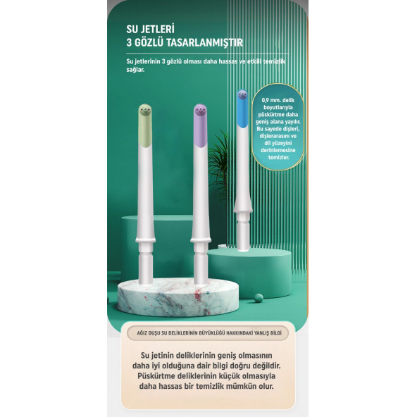 GHDENT Ağız Duşu Başlıkları 3 adet 3 gözlü - 2