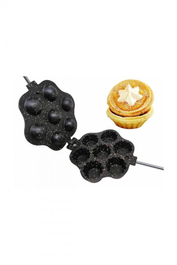 Tartolet Döküm Kurabiye Kalıbı Granit Kaplama + Metal Pasta Kazıyıcı 10 Cm