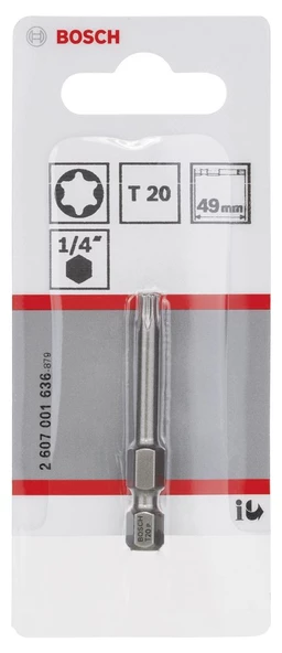 Bosch - Extra Hard Serisi Vidalama Ucu T20*49 mm 1'li