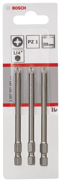 Bosch - Extra Hard Serisi Vidalama Ucu PZ 1*89 mm 3'lü