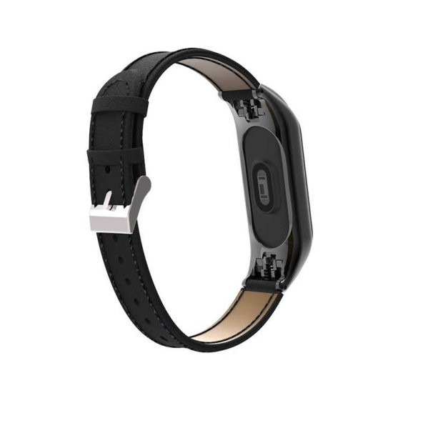 Xiaomi Mi Band 4 Band 3 Metal Çerçeveli Deri Kordon Kayış - 6