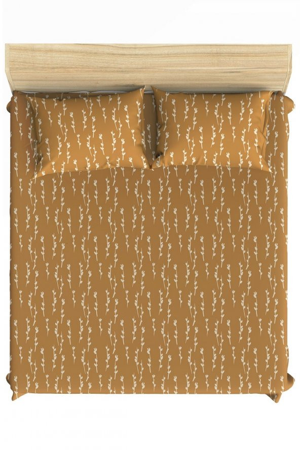 Makiteks 100 Pamuklu Rozzo Çiçekli 180x200+2(50x70) Battal Boy Lastikli Çarşaf Takımı