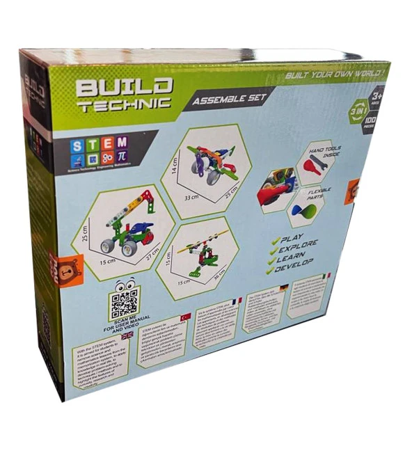 3in1 Build Technıc Set,100 Parça Sök-Tak Block Yapı Seti - 5