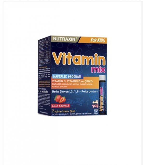 Nutraxin Vitamin Mix For Kids 7x25 ml Çilek Aromalı 500610014053