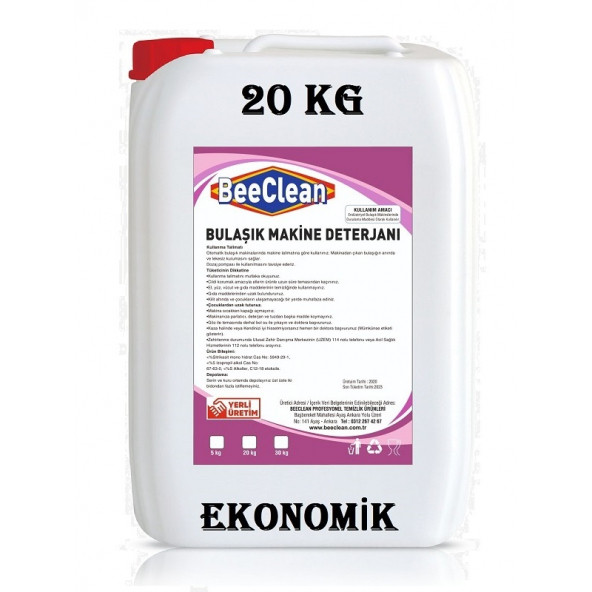 BeeClean 20 Kg Sanayi Tipi Endüstriyel Makine Bulaşık Yıkama Deterjanı EKONOMİK EEMD 30 - 20 - 10