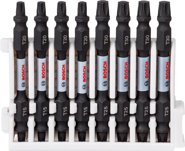 Bosch - Impact Control Serisi Çift Taraflı Vidalama Ucu 8'li T15/20x4 T25/30x4 *65mm