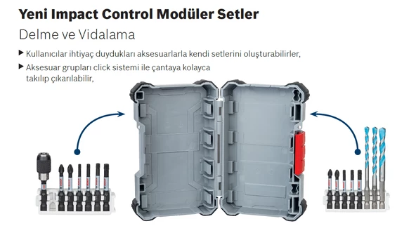 Bosch - Impact Control Serisi Çift Taraflı Vidalama Ucu 8'li PH2x4 /PZ2x4 *110mm